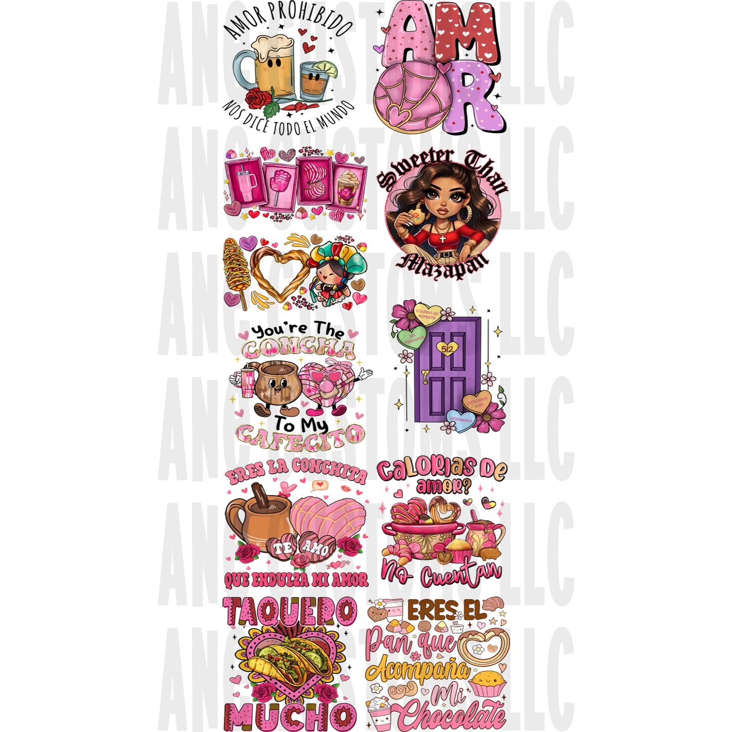 Hispanic valentine gangsheet