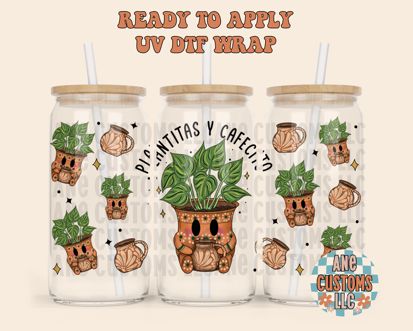 Plantitas y cafecito UVDTF WRAP