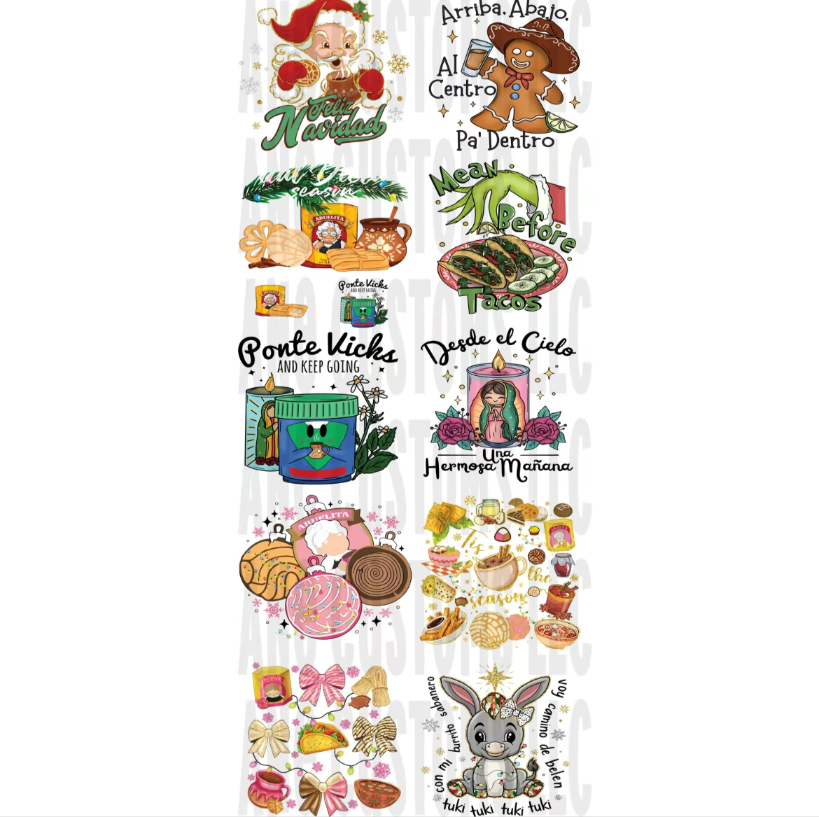 Hispanic christmas gangsheet