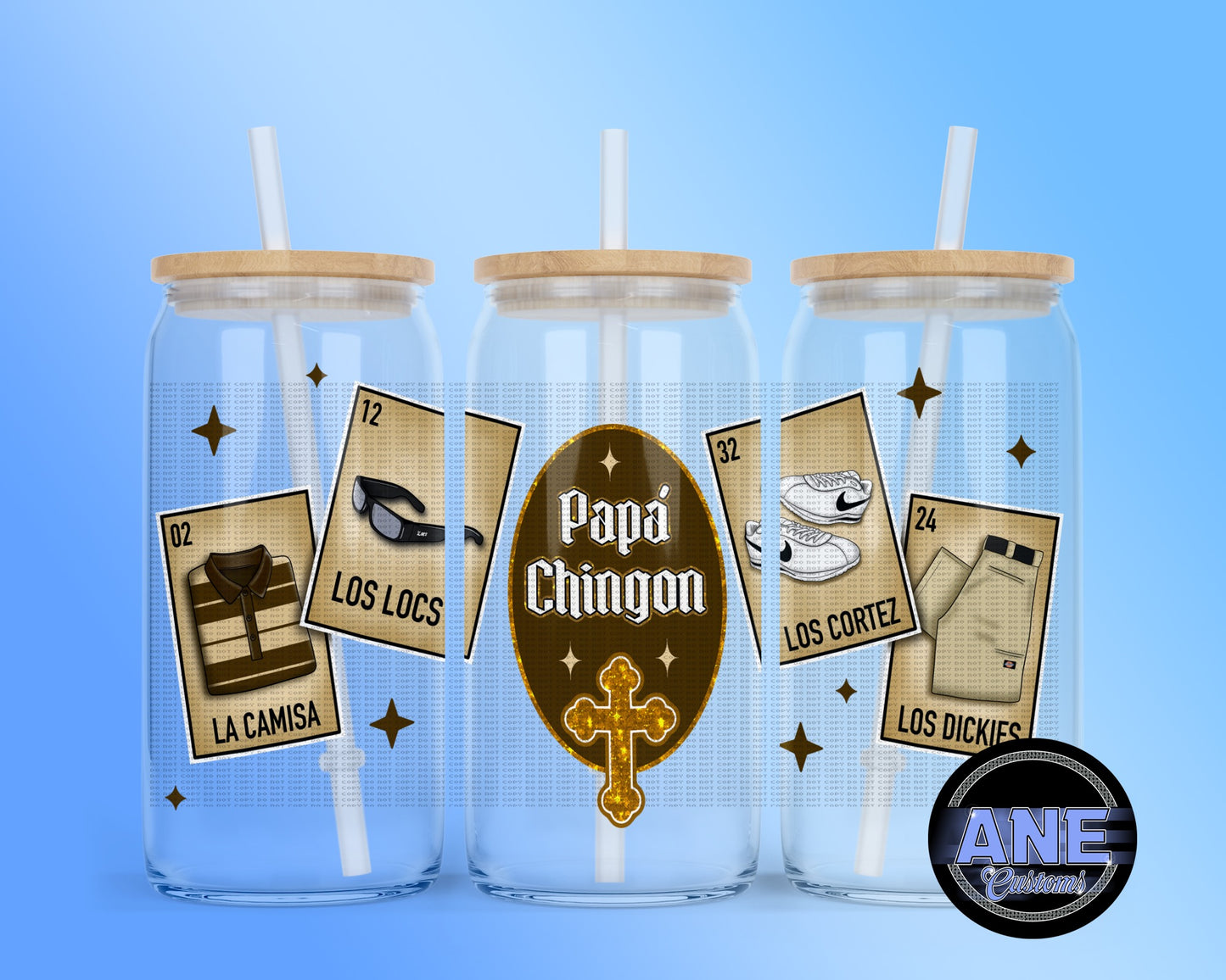 Papa chingon brown UVDTF WRAP