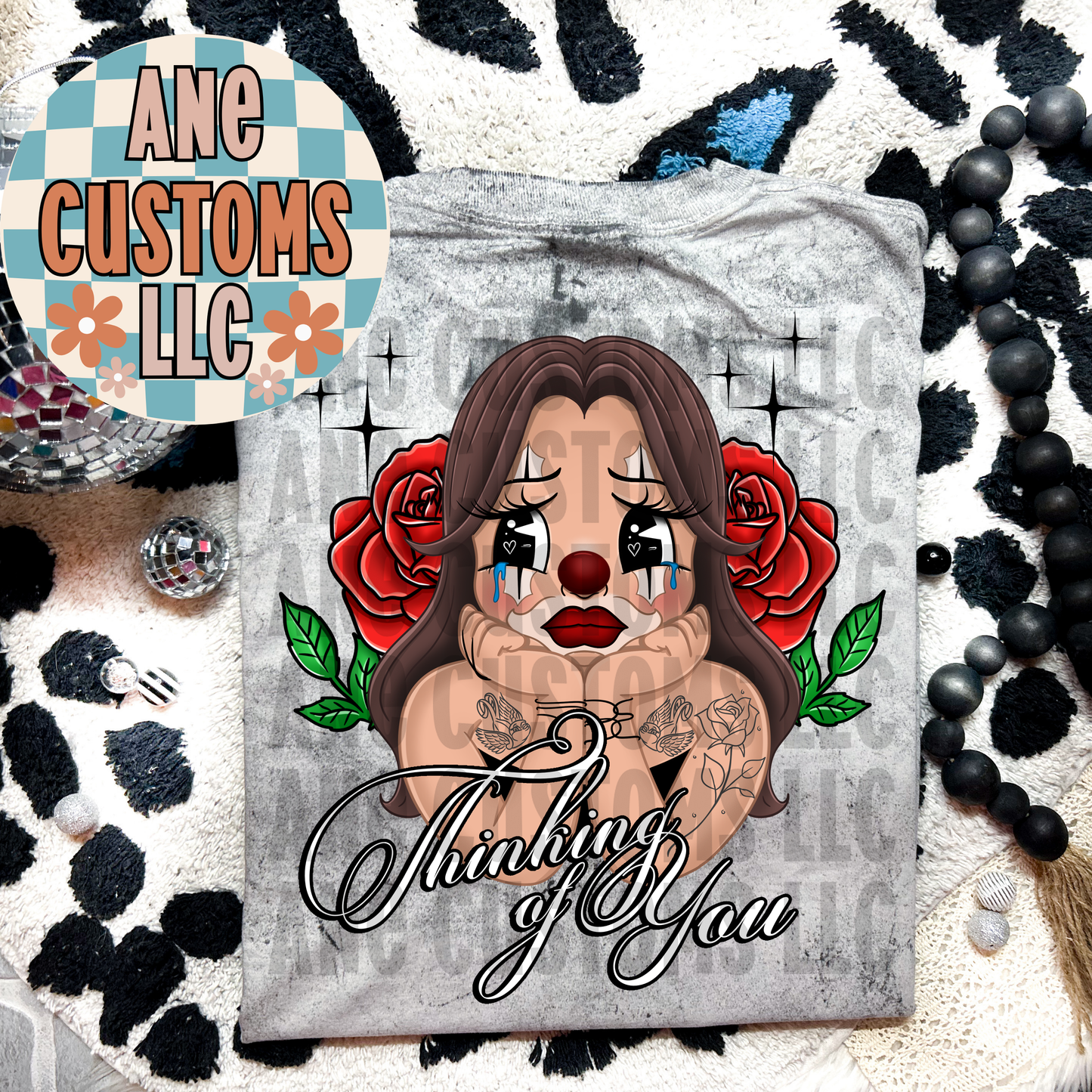 Thinking of you roses (white shirt)