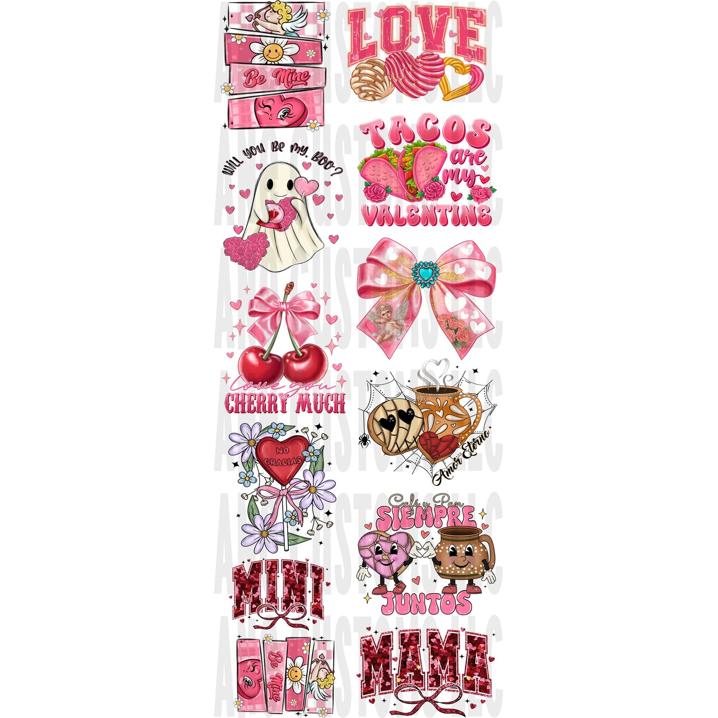 Hispanic valentine #2 gangsheet