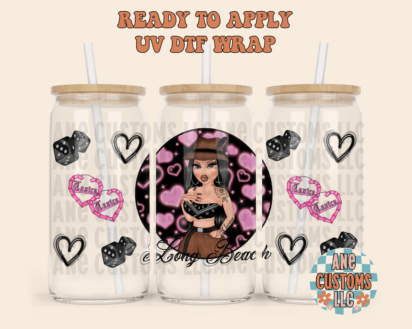 Long Beach pink UVDTF WRAP