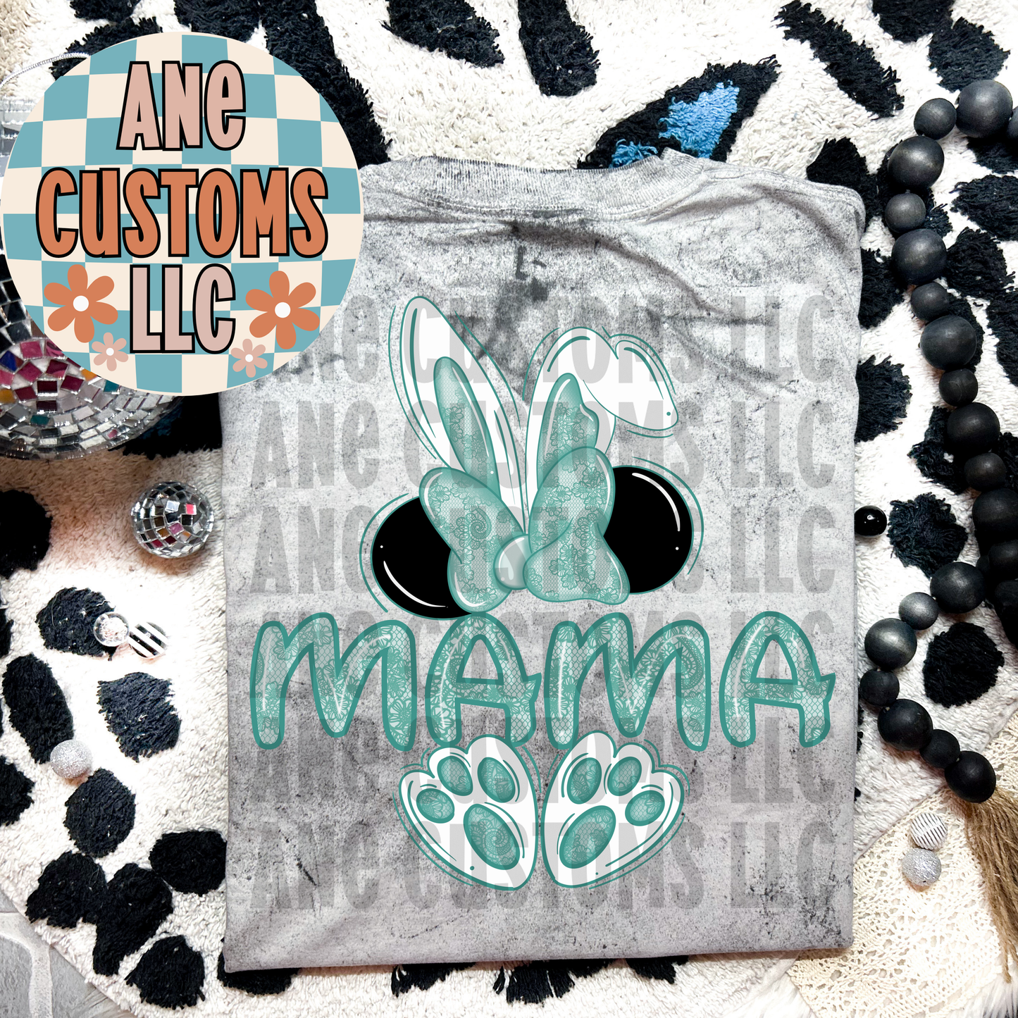 Mamá bunny teal