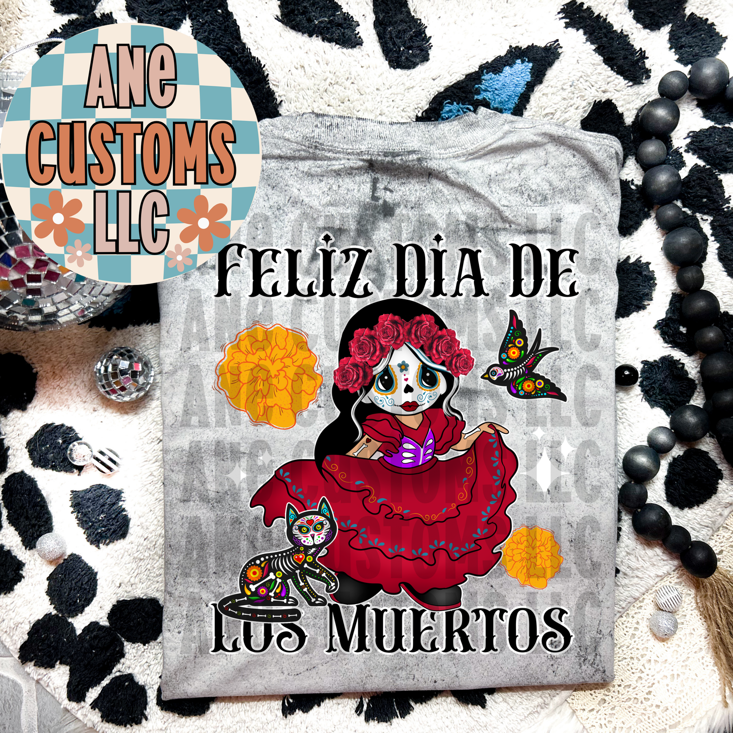 Feliz día de los muertos black
