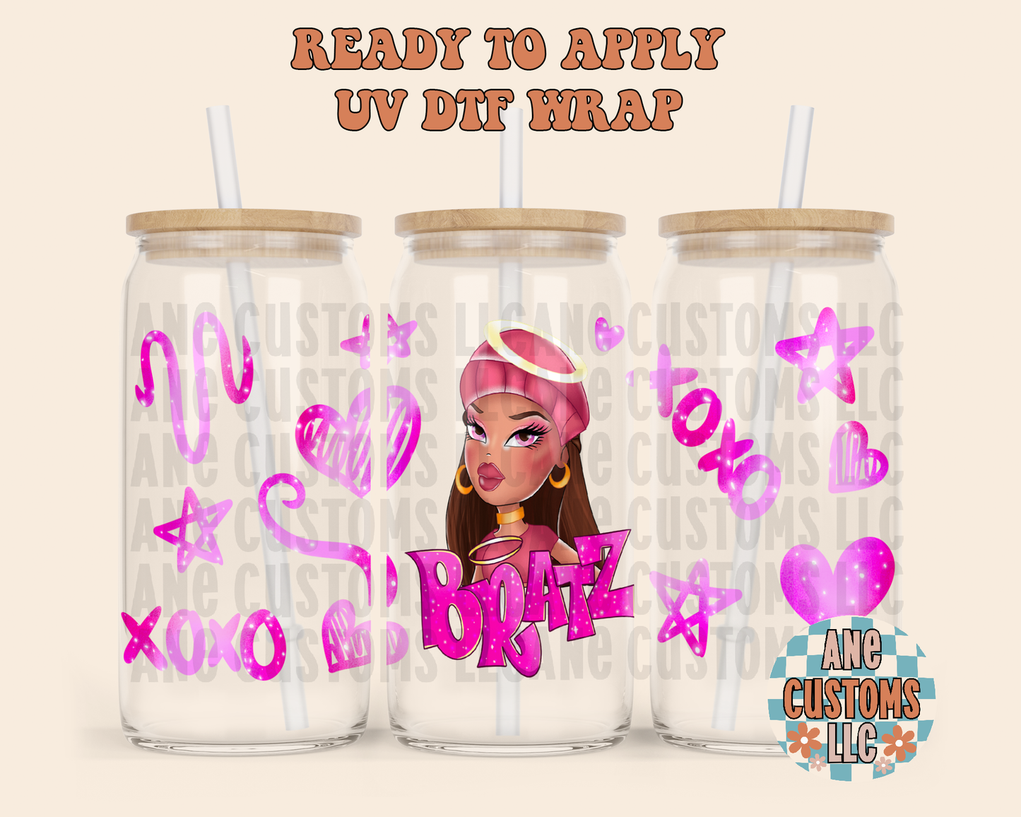 Xoxo green pink UVDTF WRAP