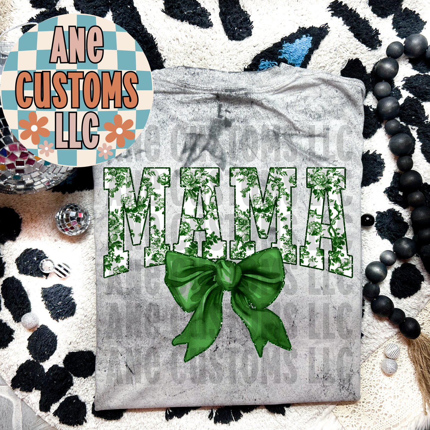 Mama green bow