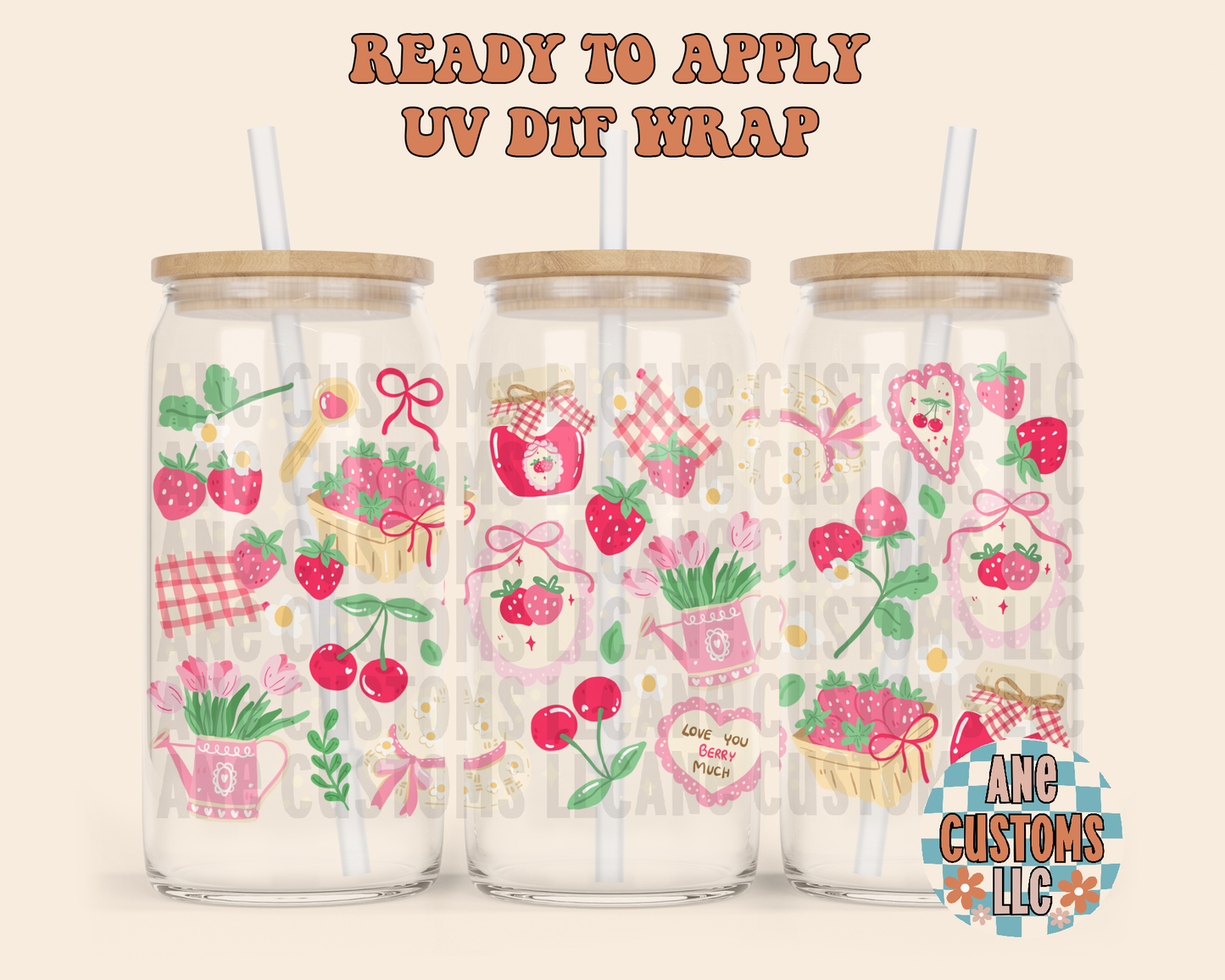 Strawberries UVDTF WRAP