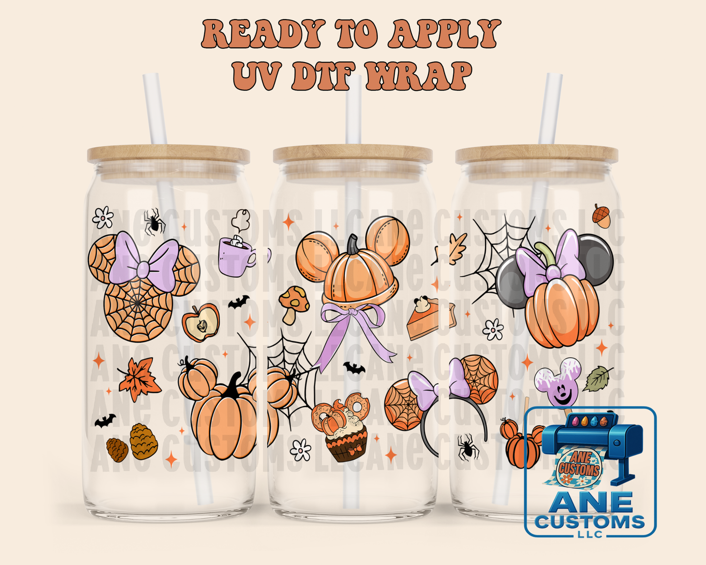 M&M pumpkin UVDTF WRAP