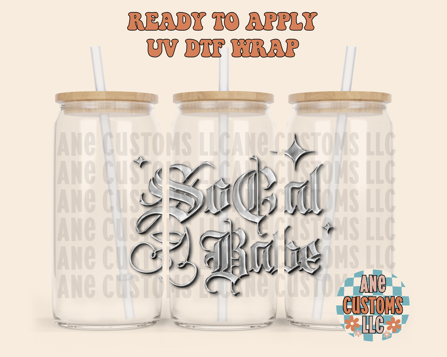 so cal babe grey UVDTF WRAP