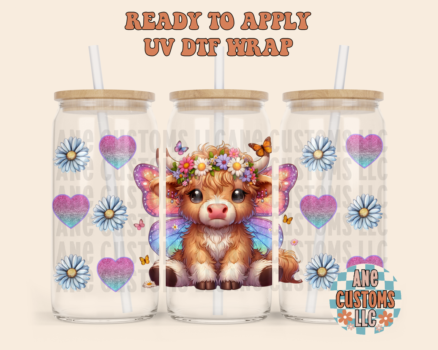 Butterfly cow UVDTF WRAP