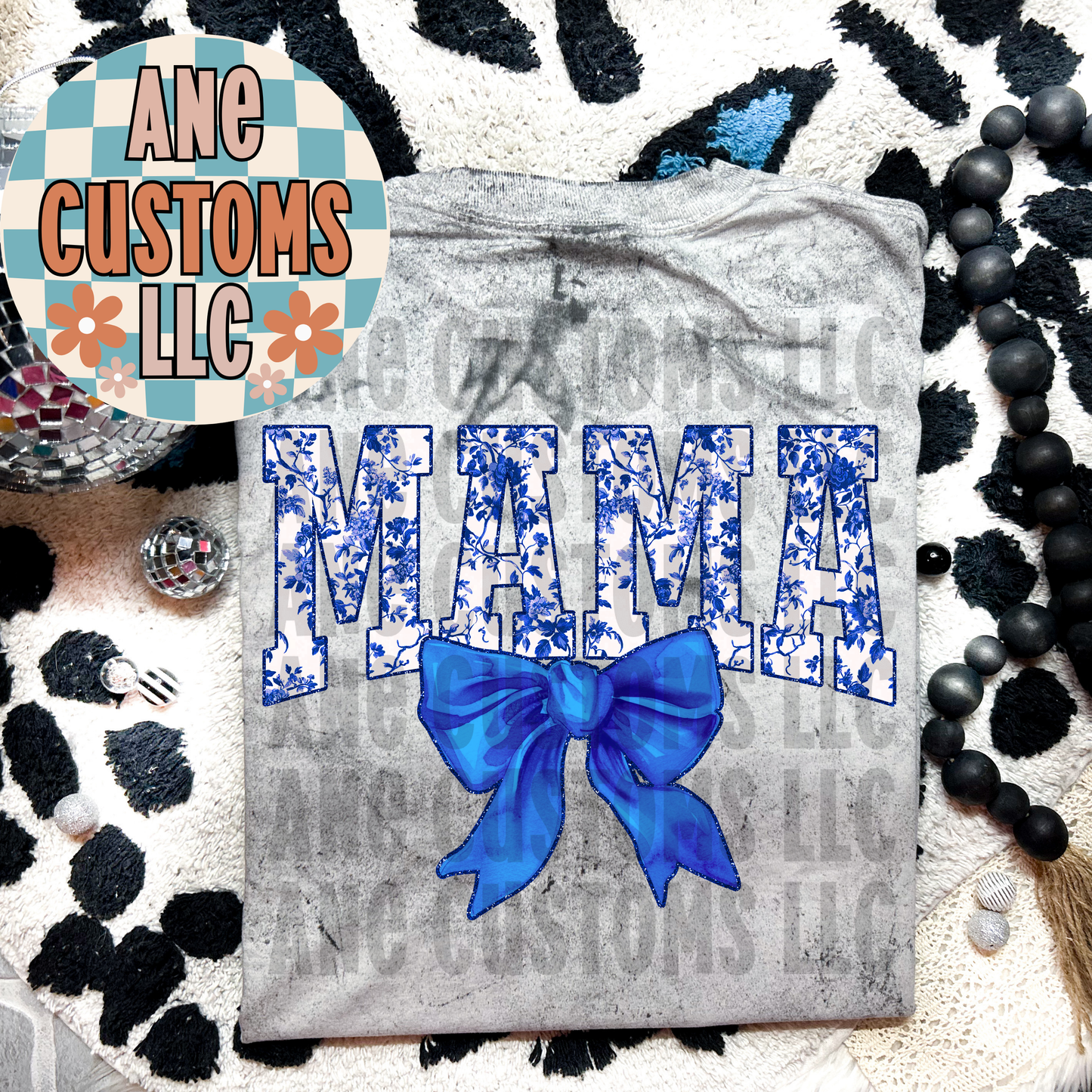 Mama blue bow