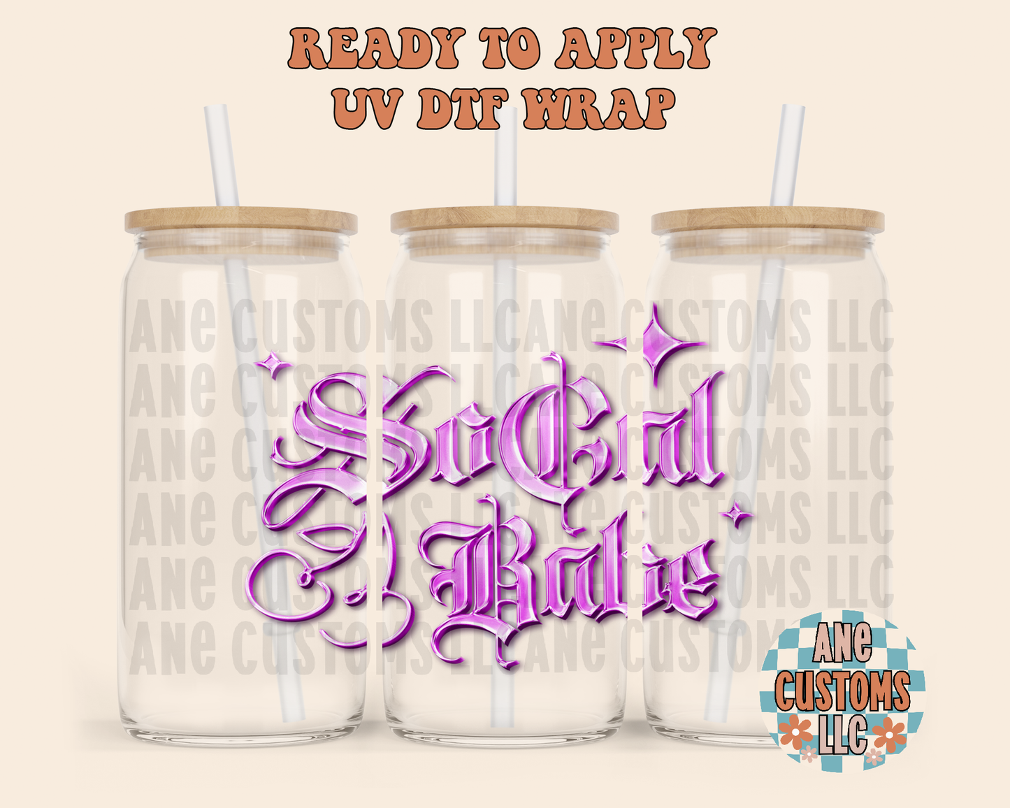 so cal babe purple UVDTF WRAP