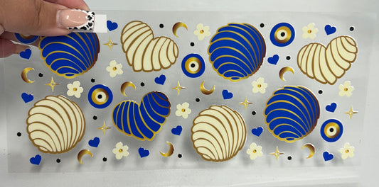 Mal de ojo y conchas blue UVDTF WRAP