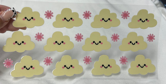 Clouds and flowers UVDTF WRAP