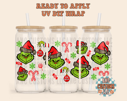 Green guy and candy canes UVDTF