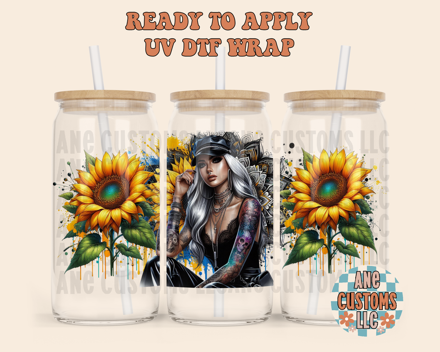 Sunflower girl UVDTF WRAP