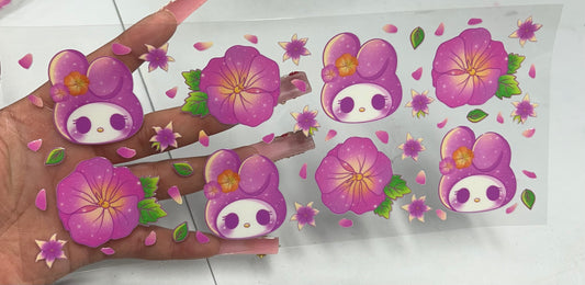 Flowers & kiwi pink UVDTF WRAP