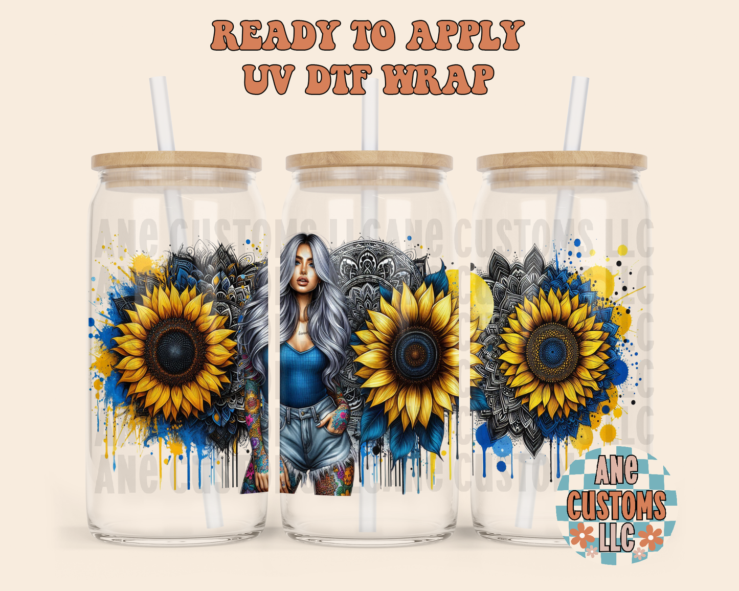 Sunflower blue UVDTF WRAP