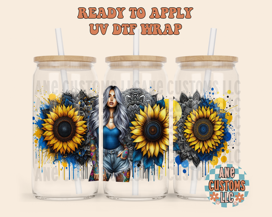 Sunflower blue UVDTF WRAP