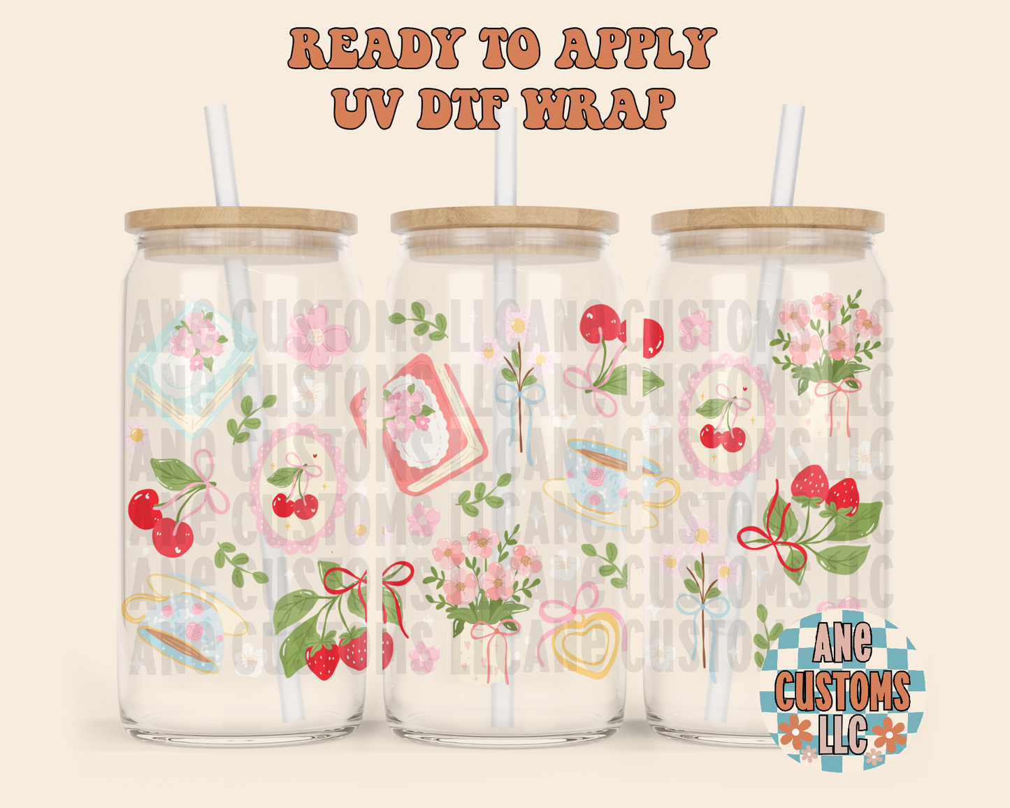 Coquette cherry UVDTF WRAP