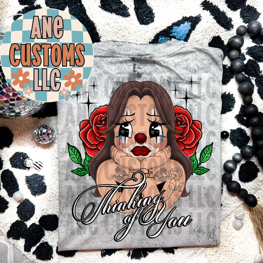 Thinking of you roses (white shirt)