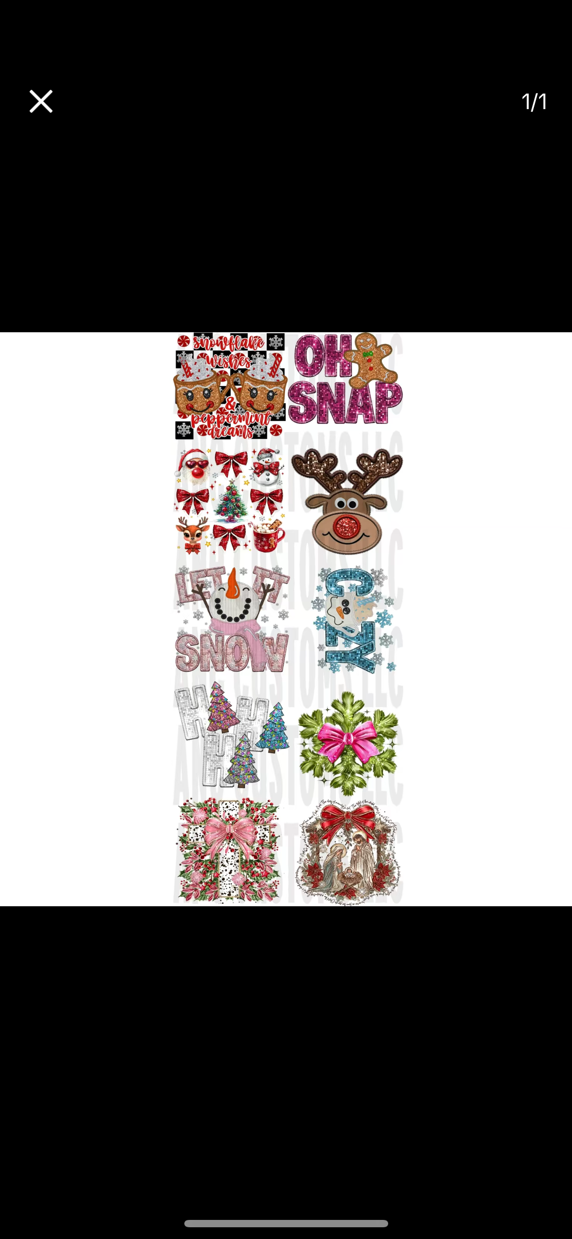 Glittery christmas gangsheet