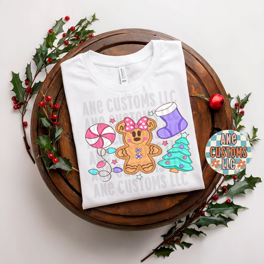 Pink gingerbread cookie