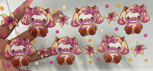 Baby pink cow UVDTF WRAP