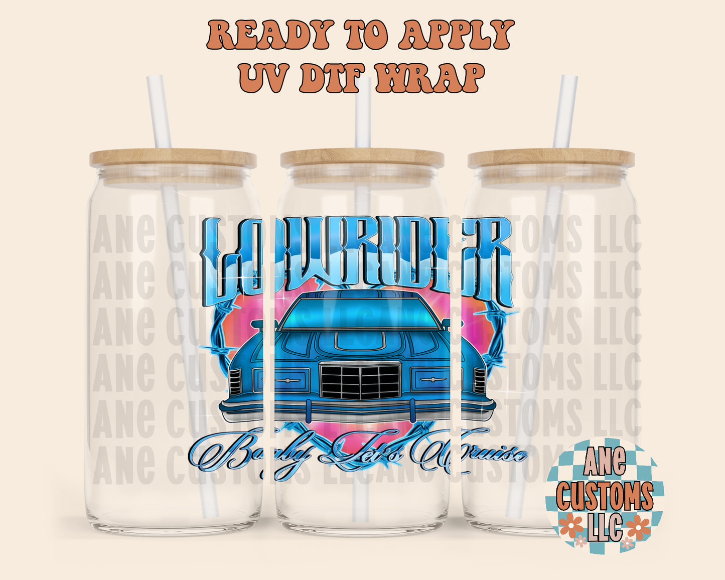 Lowrider hearts UVDTF WRAP