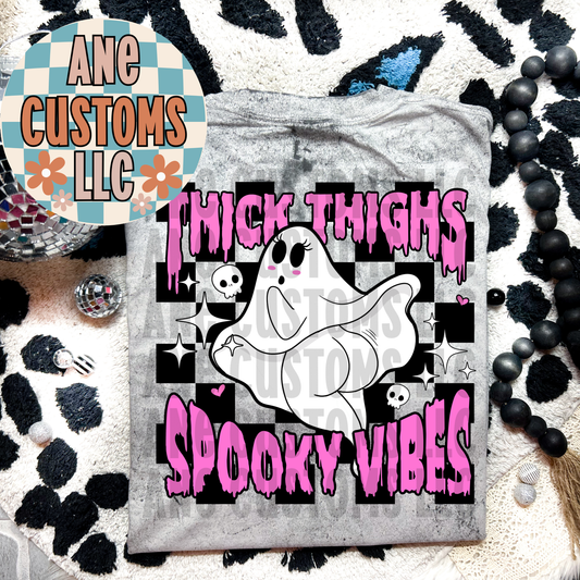 Thick thighs spooky vibes pink