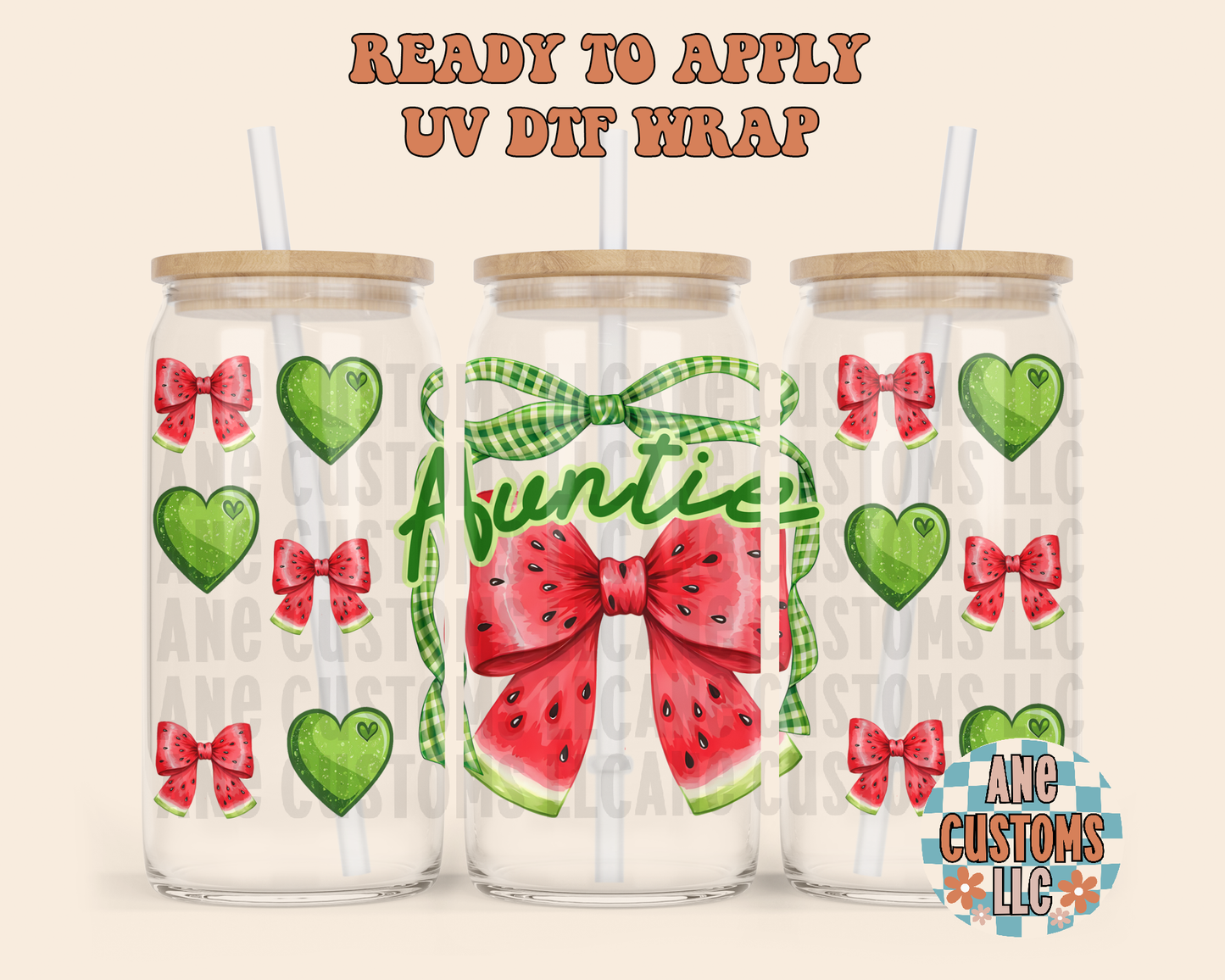 Watermelon auntie UVDTF WRAP