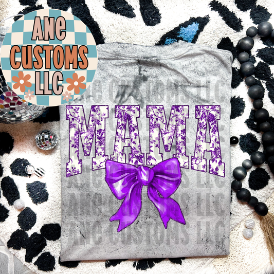 Mama purple bow