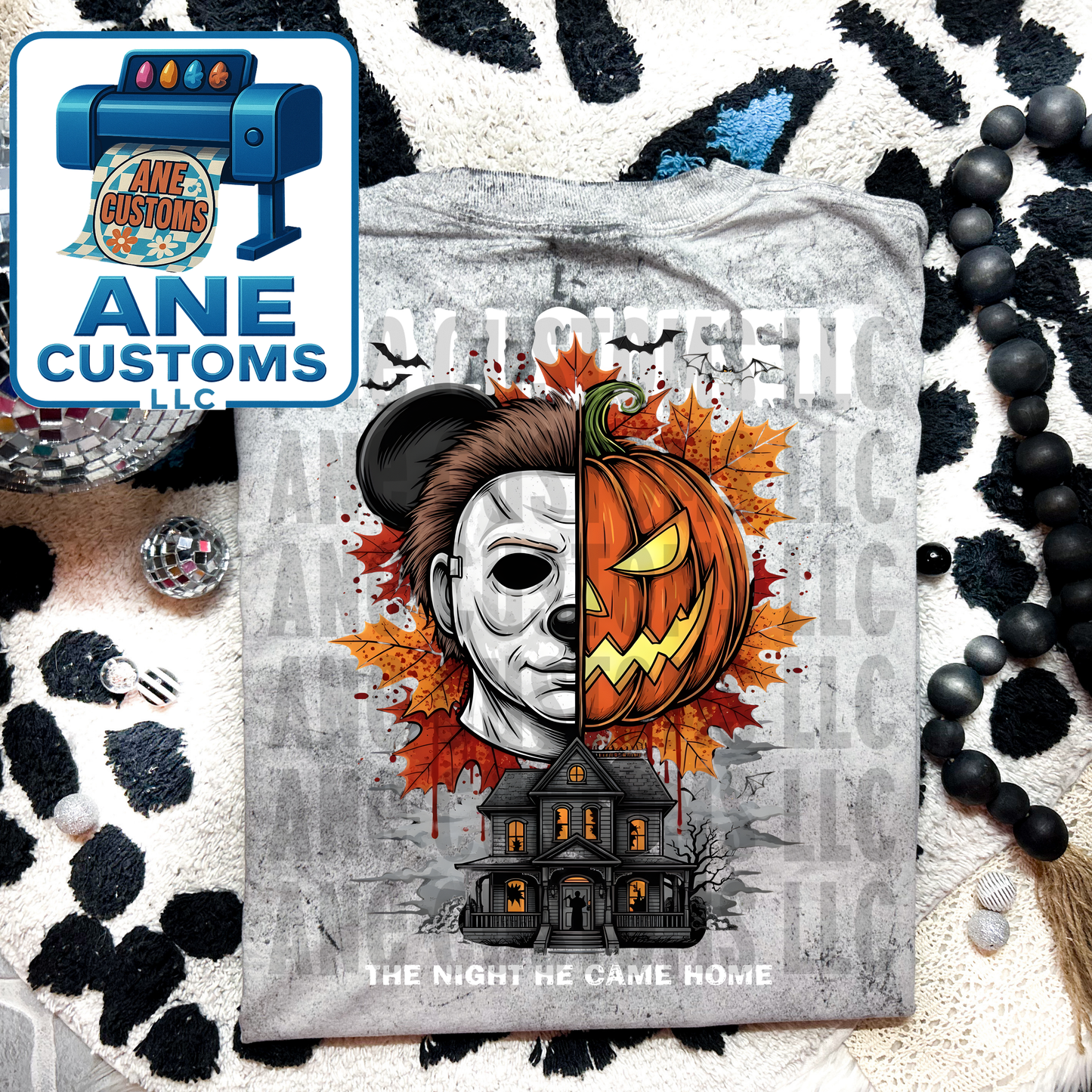 Halloween pumpkin guy white letters