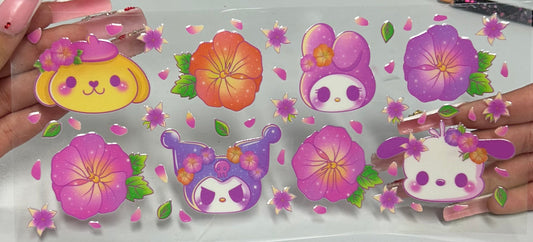 Pink flowers & friends UVDTF WRAP