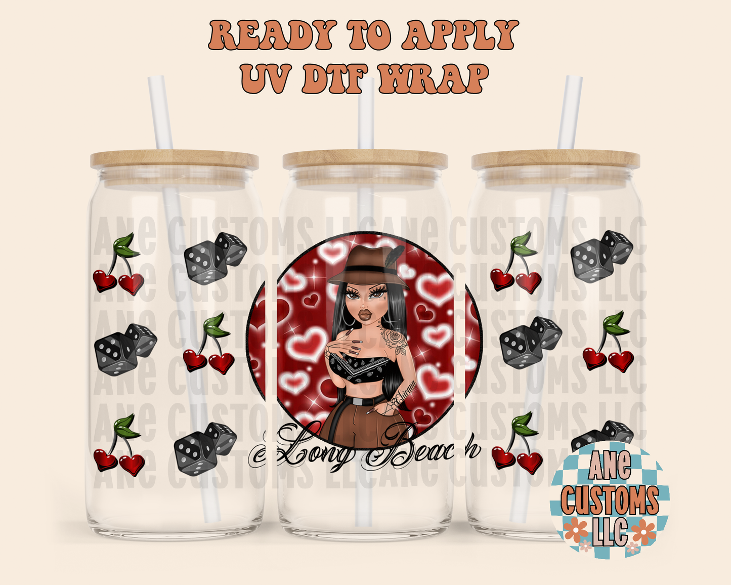 Long Beach red UVDTF WRAP