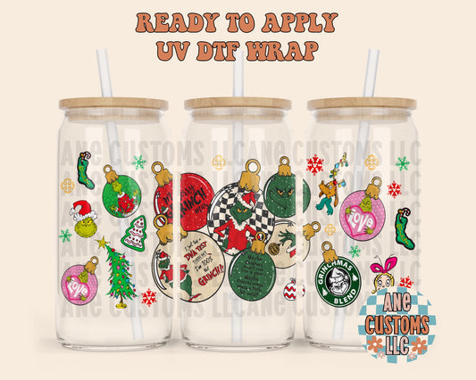 Green guy ornaments UVDTF