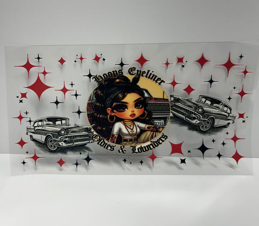 Hoops eyeliner oldies & lowriders UVDTF WRAP