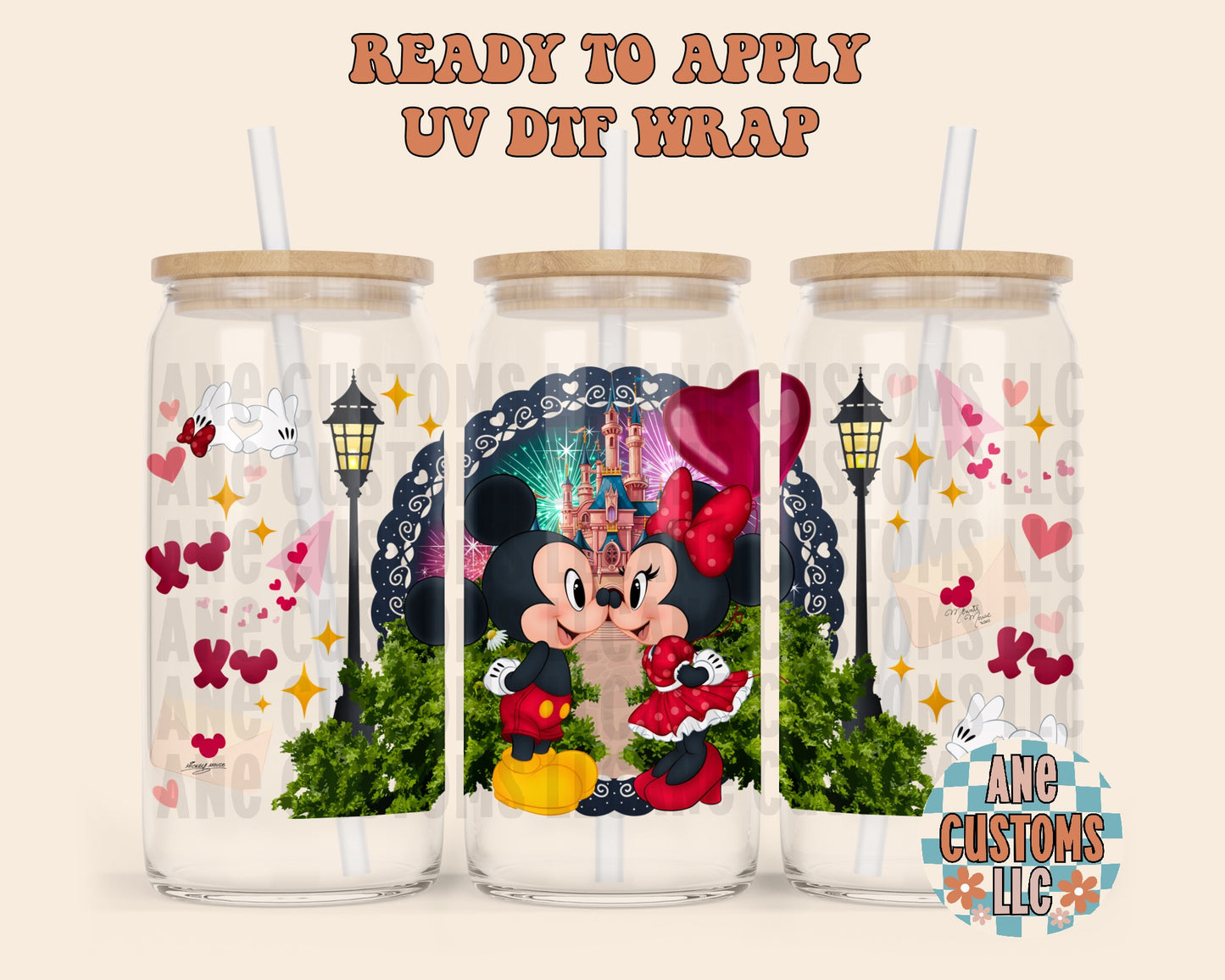 M&M heart balloon UVDTF