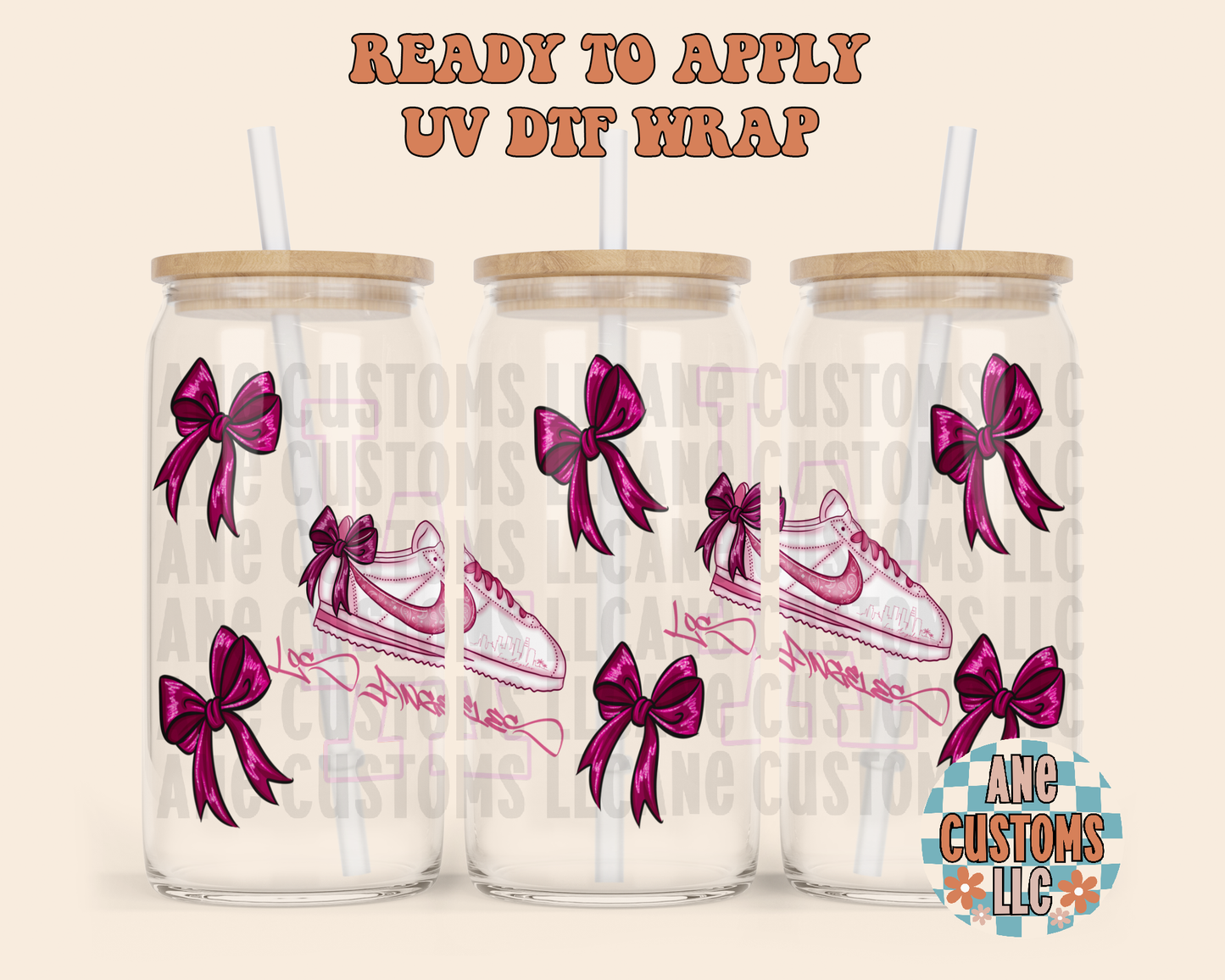 Pink bows C UVDTF WRAP