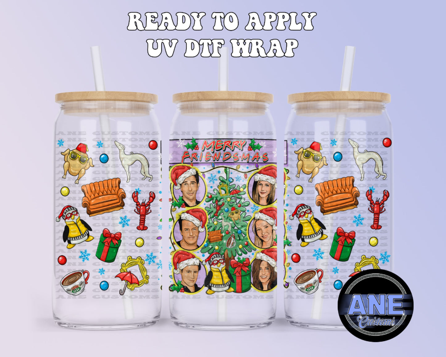 Merry friendmas UVDTF WRAP