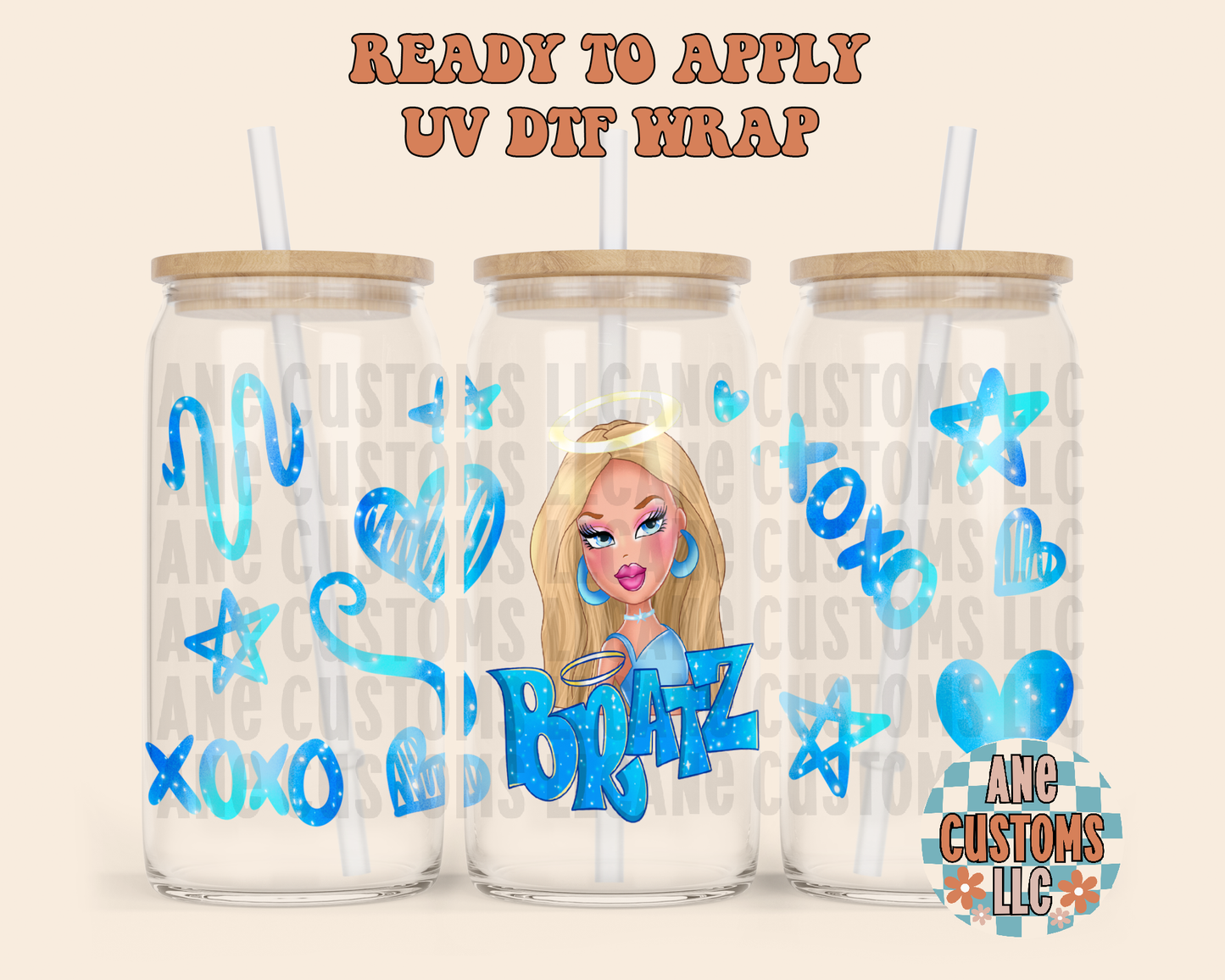 Xoxo blue B UVDTF WRAP