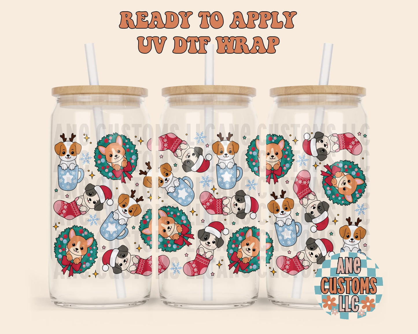 christmas dogs UVDTF