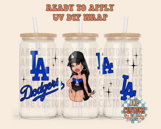 Blue chicana girl UVDTF WRAP