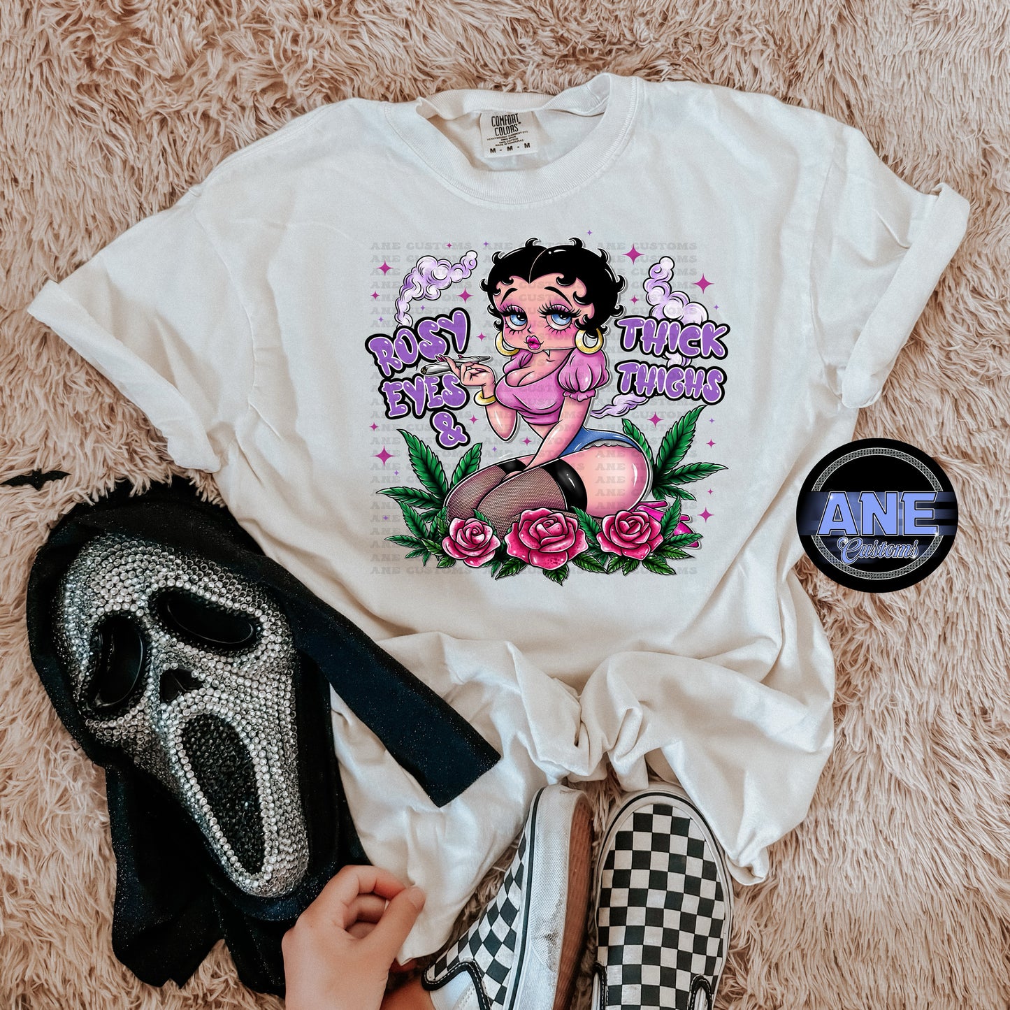 rosy eyes and thick thighs