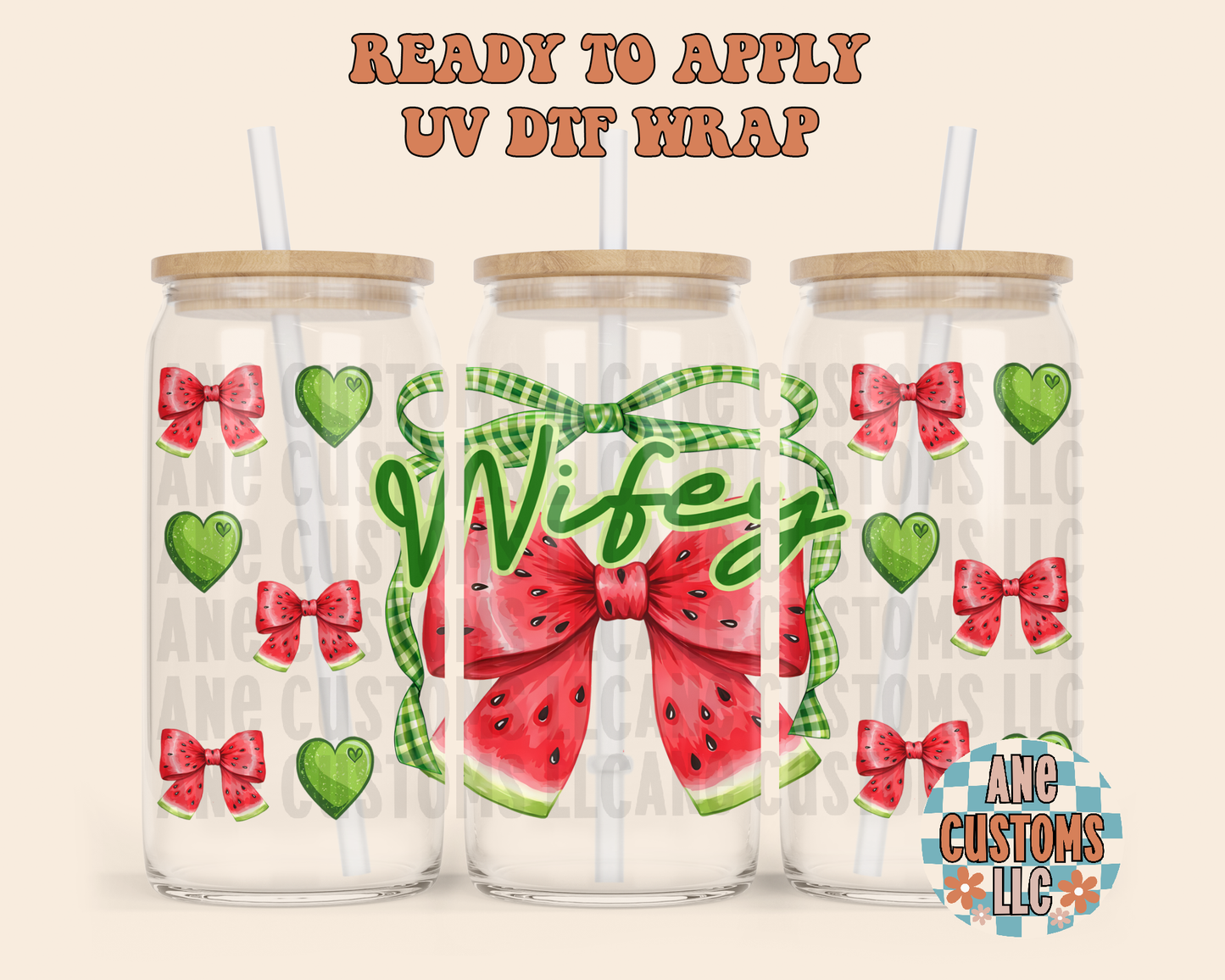 Watermelon wifey UVDTF WRAP