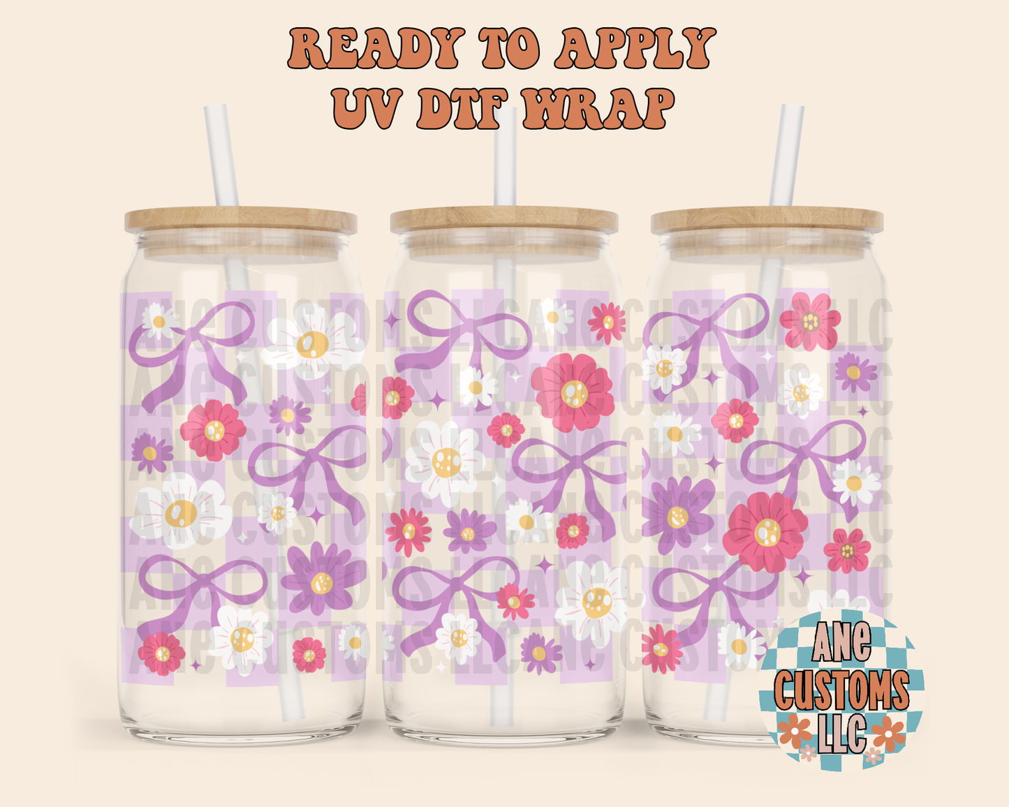 Purple bow UVDTF WRAP