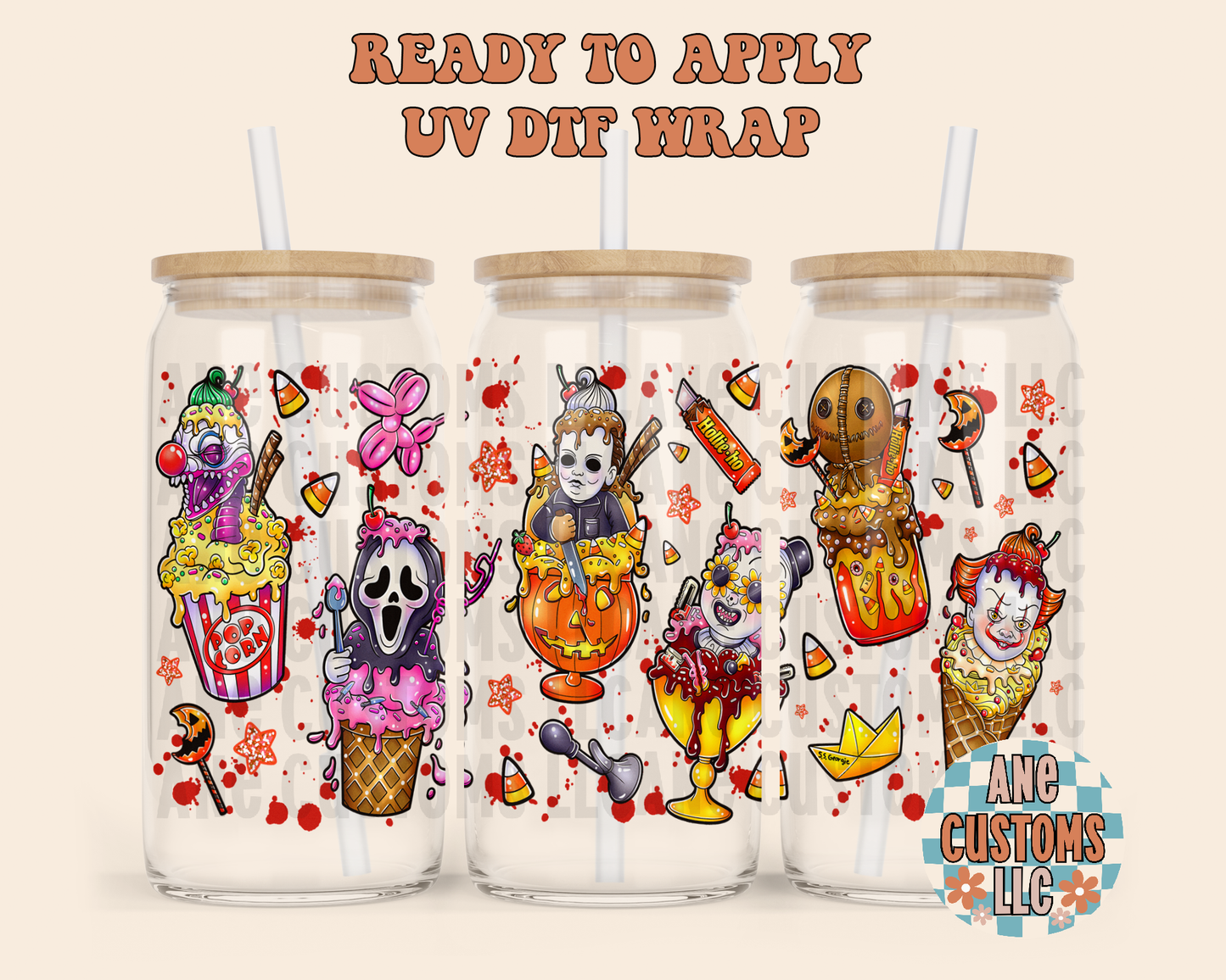 Horror ice cream UVDTF WRAP
