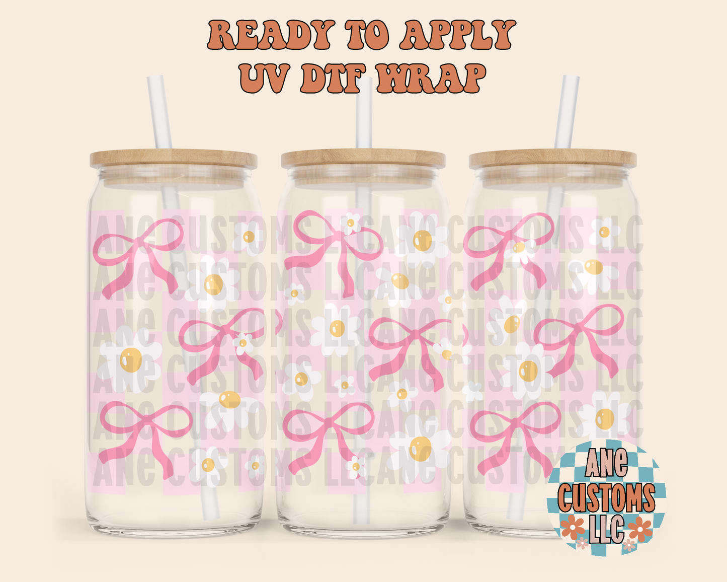Pink bow UVDTF WRAP