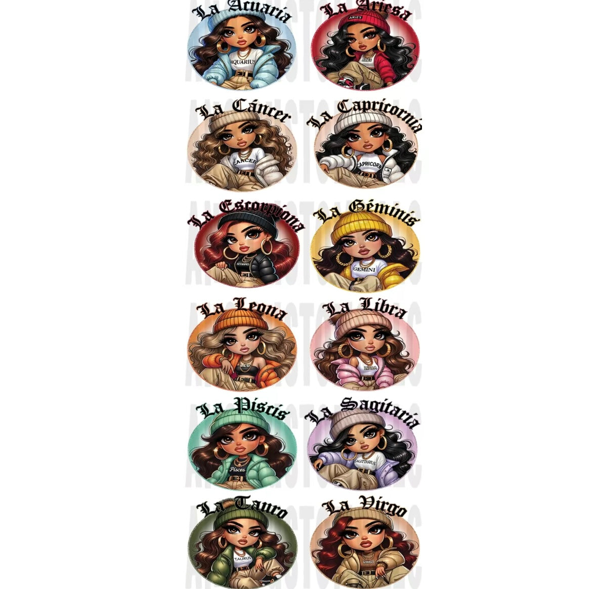 winter chicana zodiac gangsheet